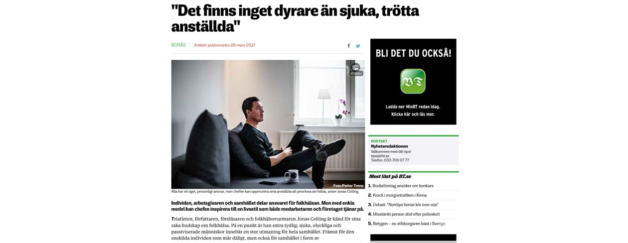 Det finns inget dyrare än sjuka, trötta anställda Jonas Colting