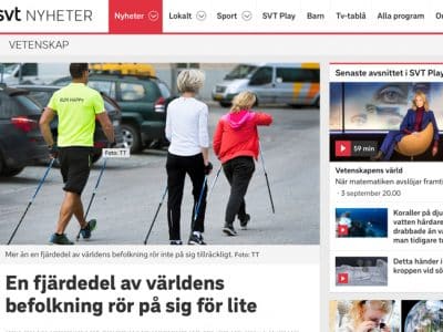 En fjärdedel av världens befolkning rör sig för lite