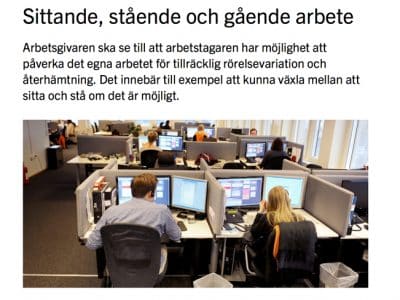 Sittande, stående och gående arbete