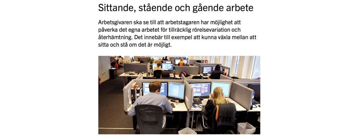 Sittande, stående och gående arbete