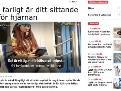 Studie UCLA Stillasittandet är farligt öor hjärnan