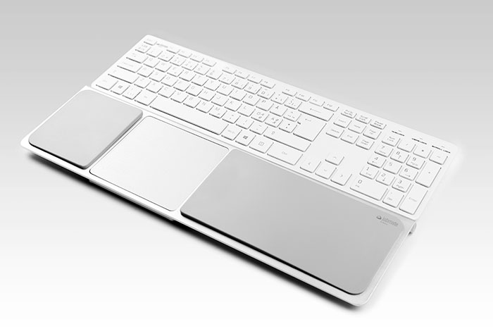 Matting Office Wellness - Jobmate Touch med Jobmate Slim Keyboard, silver/vit